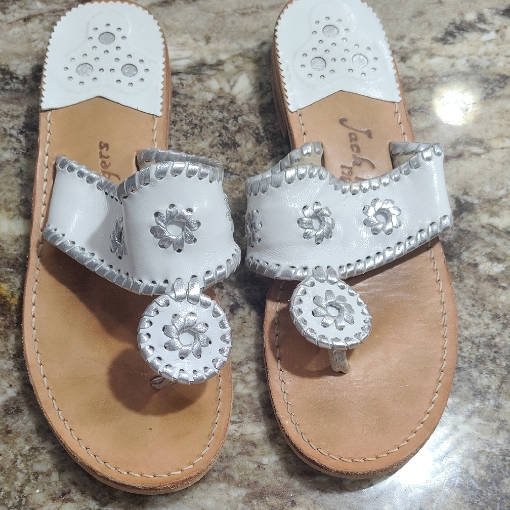 Jack Rogers Women's Sandals in White and Silver